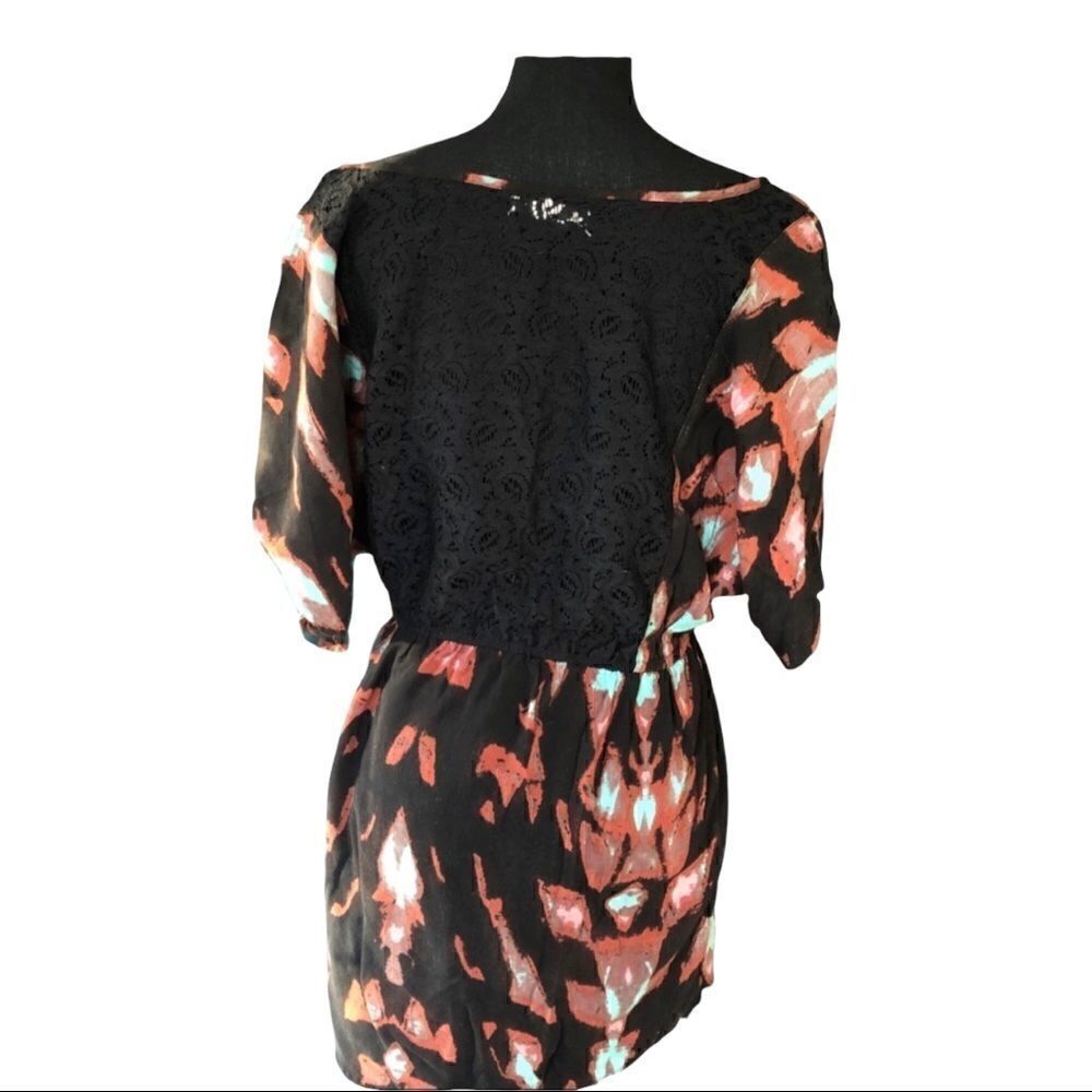 Printed Lace Patch Mini Dress - Picture 2 of 7